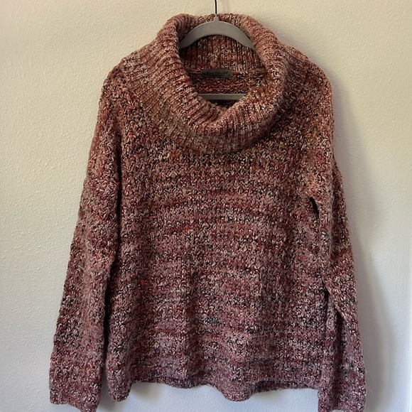 Anthropologie Elsamanda Slouchy Chunk Knit Turtleneck Sweater Large Spice - Picture 2 of 12